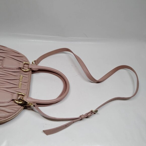 Authentic Miu Miu Matelasse Pink Leather Hand Bag mon780-111025 - Picture 5 of 16